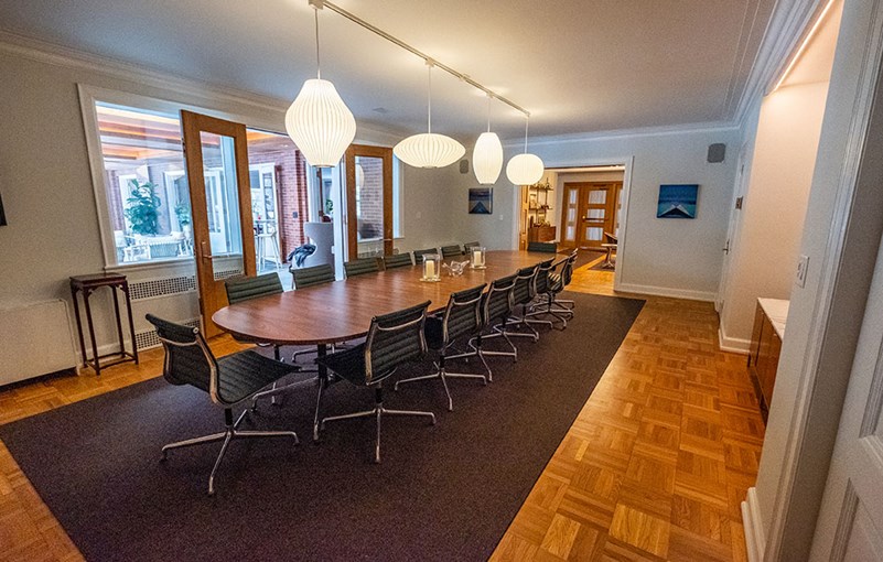 view of Cowles House conference table